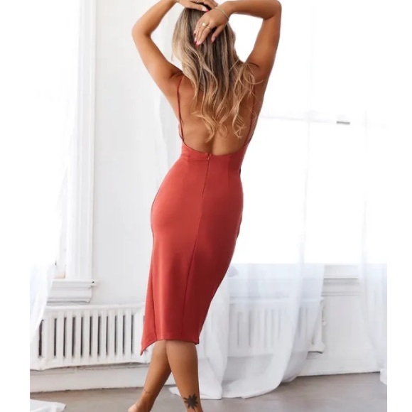 MIDI rust dress - Picture 2 of 3